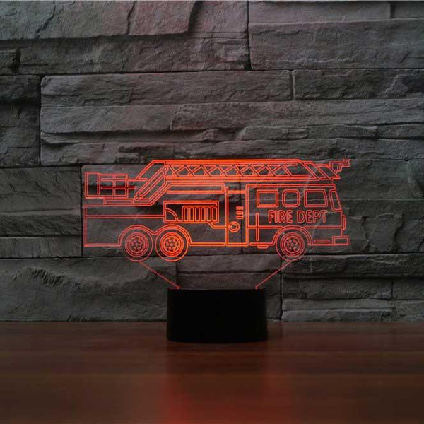 Fire Truck 3D Illusion Lamp