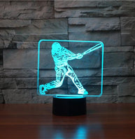 Baseball Player 3D Illusion Lamp